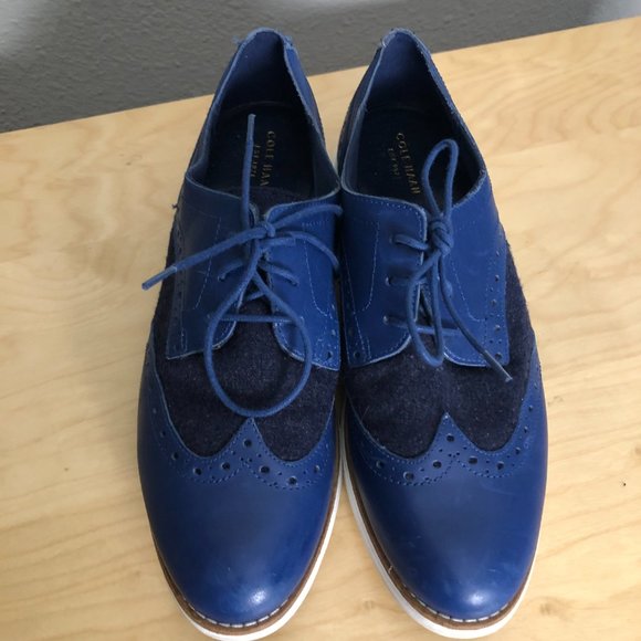 COLE HAAN Great Jones Wingtip Oxford Shoes Men’s size 9 Navy Blue Denim main image 7